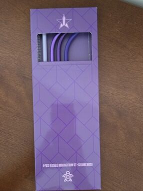 Jeffree Star Purple Metal Reusable Straw Set